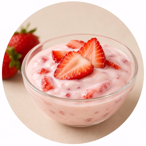 ماست توت‌فرنگی - Strawberry Yogurt