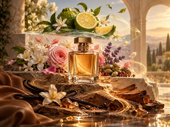 Golden Hour Fragrance Still Life